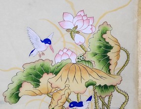 아름다운 연화도 구경하세요~ ㅎㅎ민화에서 빠질 수 없는 꽃 연꽃!연밥, 새와 함께 그려진 연화도~민화 수업은 자격증반, 취미반 수시등록 받고 있습니다~화요일에 편안한 시간에 배울수 있어요~