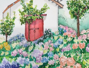 제주도에 수국밭 그림입니다~남자 수강생이 열공하는 모습을 찍었어요~ㅎㅎ요즘 인기짱!!!취미반/ 자격증반 수시 모집 중 입니다~